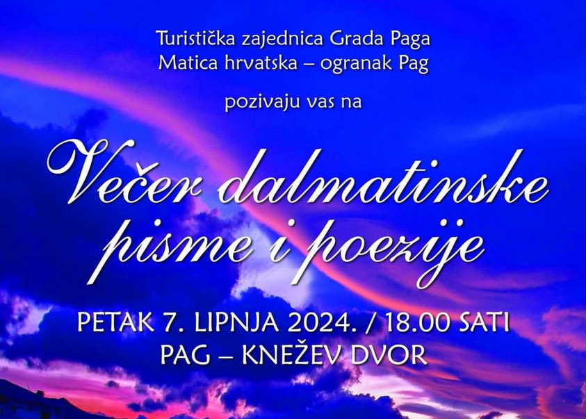 Večer dalmatinske pisme i poezije, Knežev dvor, 7.6.2024.
