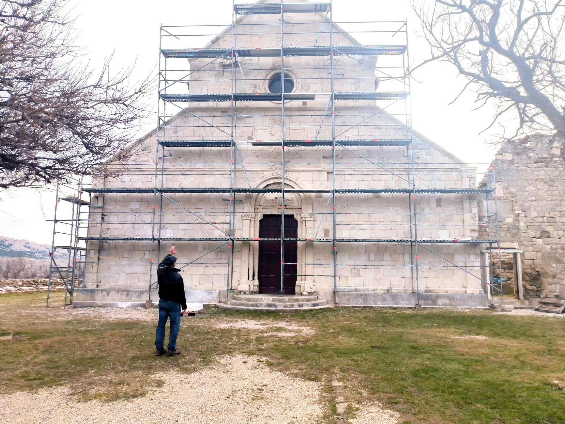 Radovi na procelju crkve sv Marije u Starom gradu